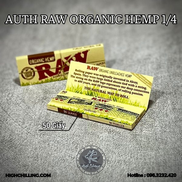 Giấy Auth Raw Organic Hemp 1/4