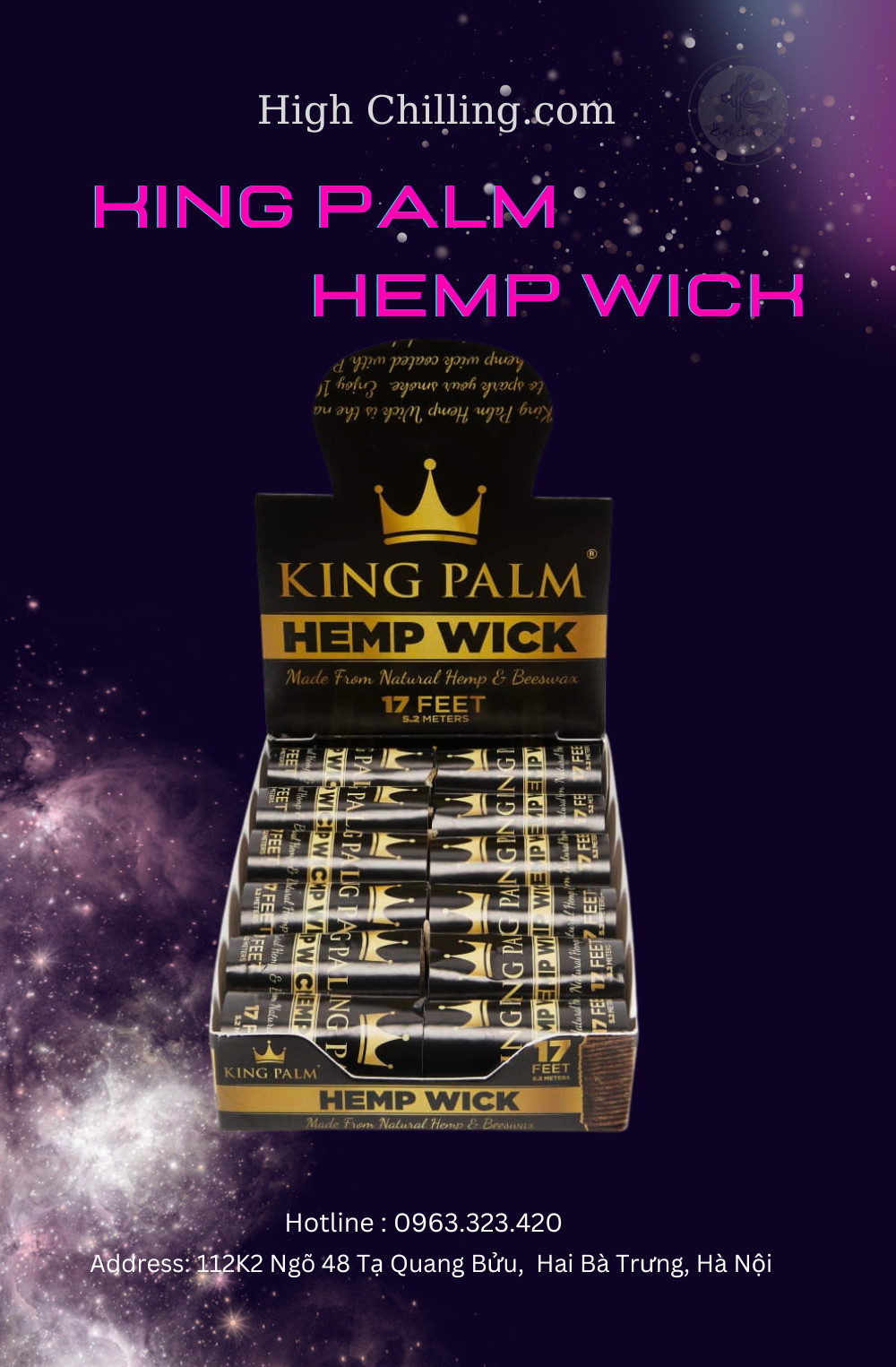 Giấy TQ King Palm Hemp Wick Đóm