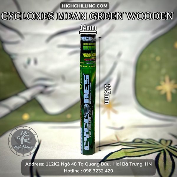 Giấy Auth blunt Cyclones Mean Green Wooden Tip