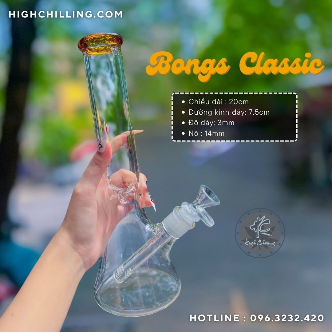 Bongs TT Auth Bầu Trụ G09 Classic 30cm