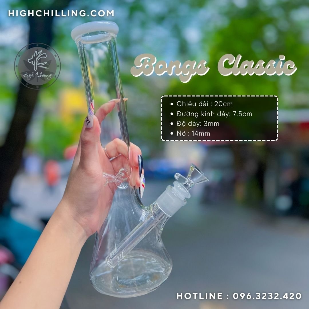 Bongs TT Auth Bầu Trụ G09 Classic 30cm