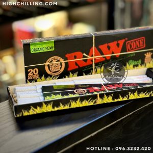 Box 20 Raw Black Organic Hemp Cones Kingsize