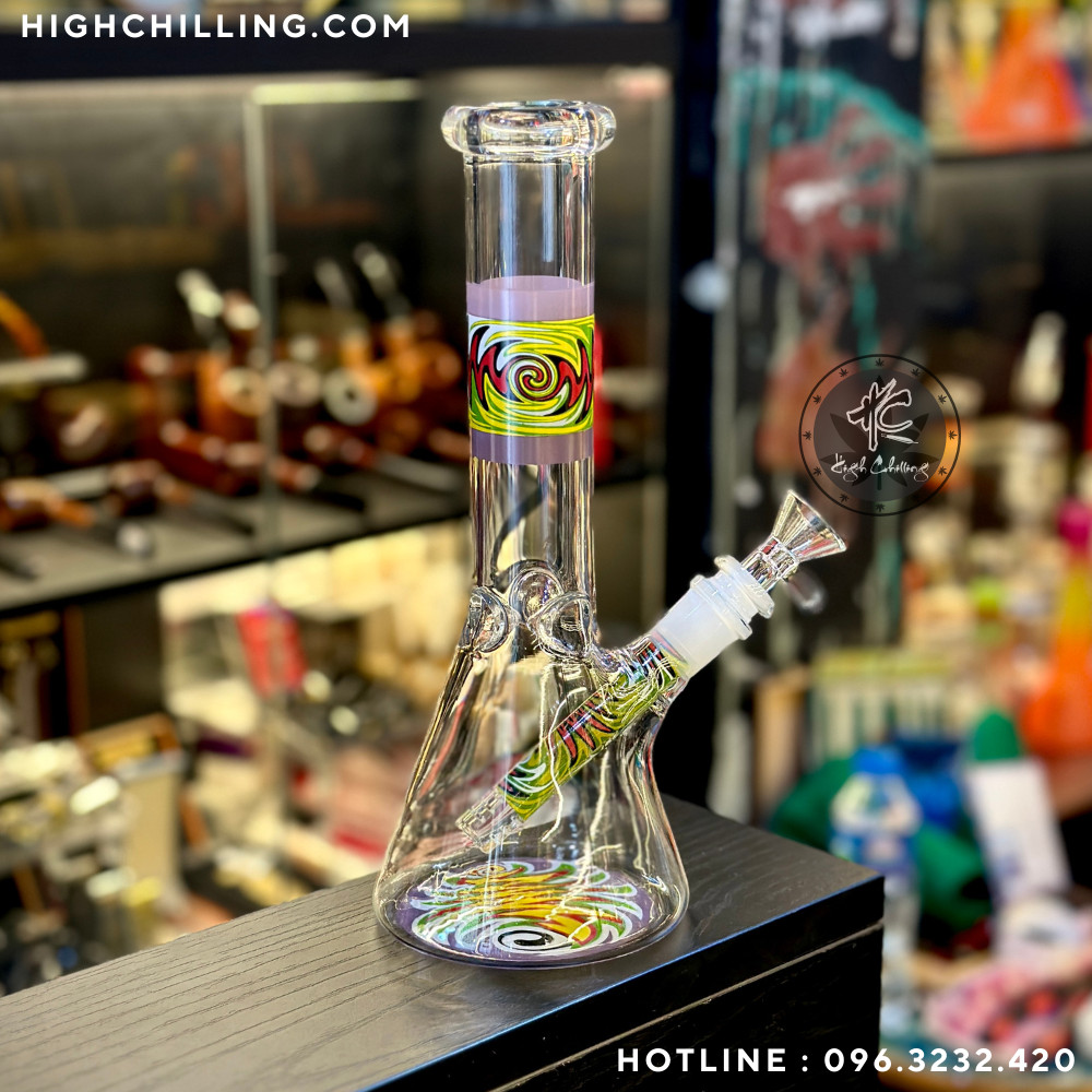 Bongs Thủy Tinh Bầu Nón Swirt 25CM