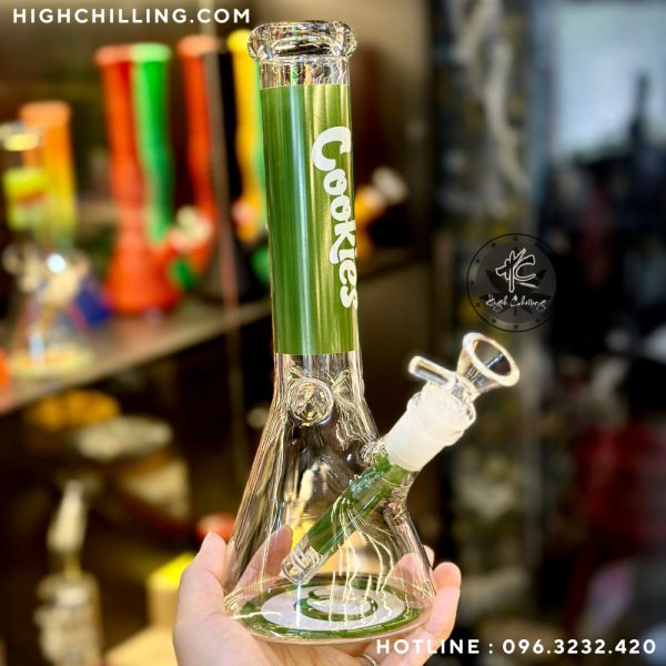 Bongs Thủy Tinh Cookies Bầu Nón 30cm