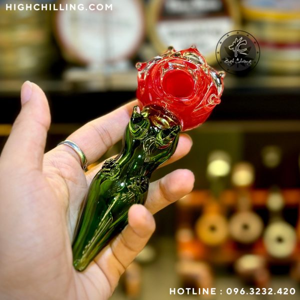 Tẩu Thủy Tinh Hoa Hồng