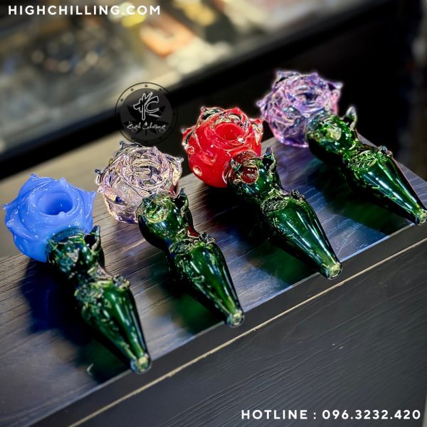 Tẩu Thủy Tinh Hoa Hồng