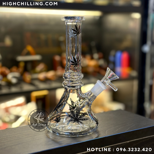 Bongs Thủy Tinh Bầu Nón P65 18Cm