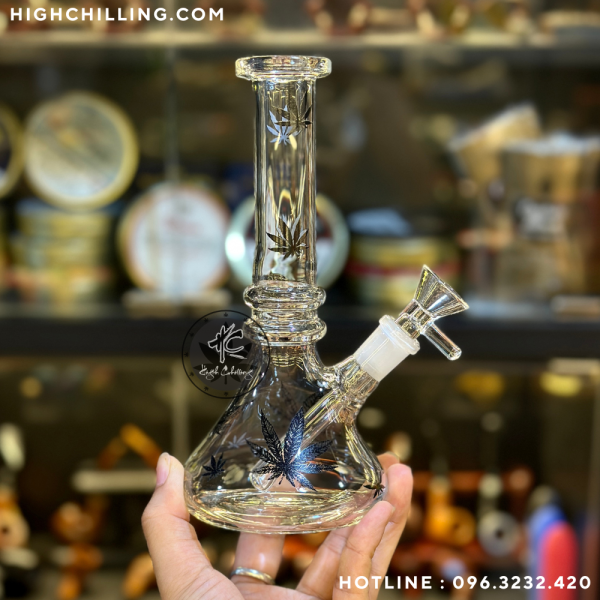 Bongs Thủy Tinh Bầu Nón P65 18Cm