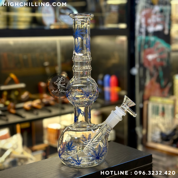 Bongs Thủy Tinh Bầu Tròn P66 30Cm