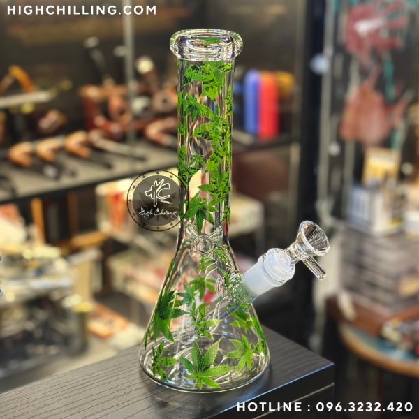 Bongs Thủy Tinh Lá P67 28Cm